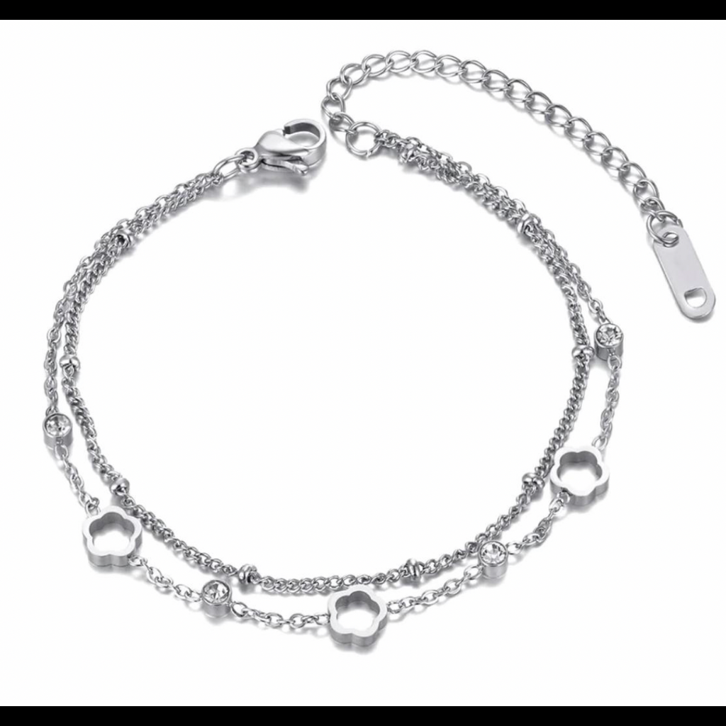 Double layered flower bracelet